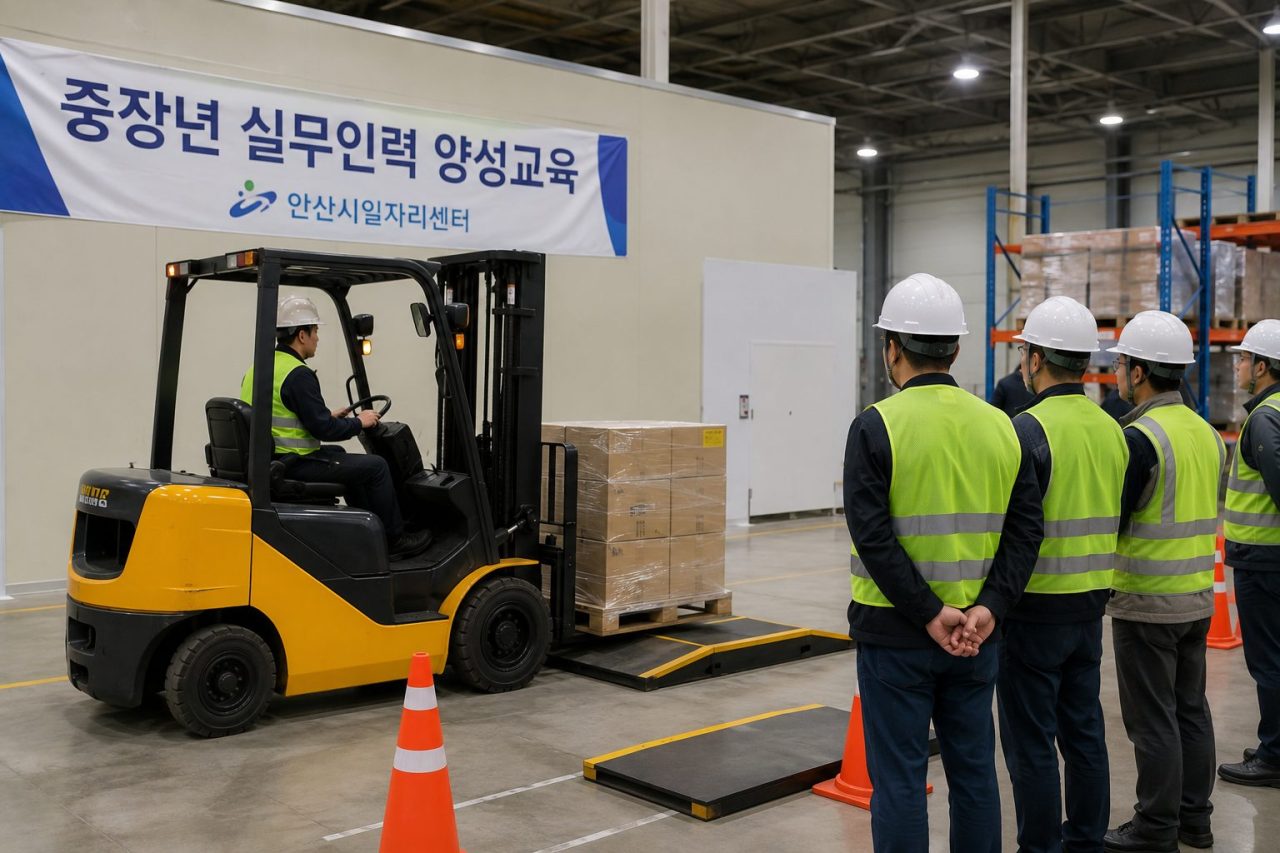 안산시, 중장년 지게차 실무교육 운영…수료생 절반 이상 조기 취업